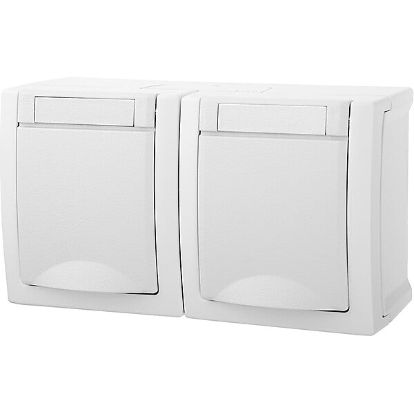 Panasonic Steckdose 2-fach waager. FR-AP weiß 90591188-DE